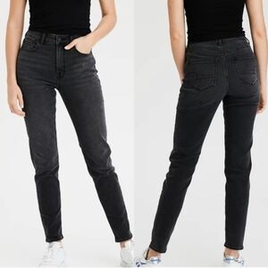 American eagle stretch mom jeans size 000 charcoal grey  wash